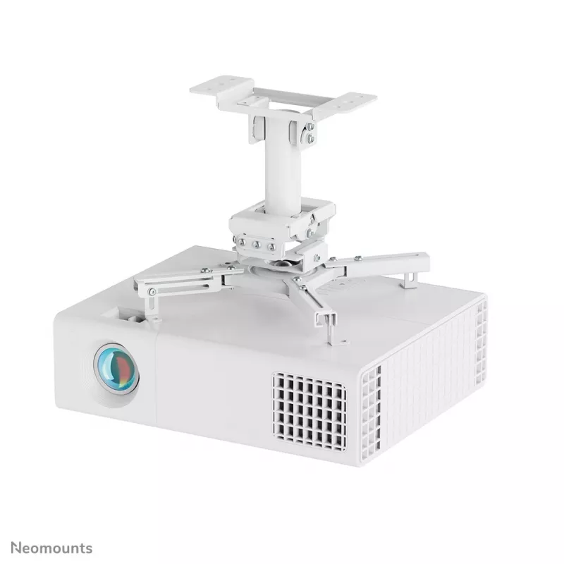 Lubinis projektoriaus laikiklis Neomounts CL25-530WH1 — pilnos eigos, maks. apkrova 45 kg, aukštis 25,5 cm, baltas