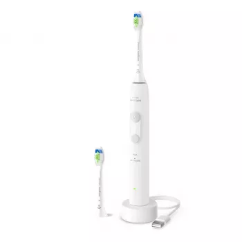Įkraunamas garsinis dantų šepetėlis Philips 4100 serija HX4042/41 — įmontuota Ličio jonų baterija, 2 šepetėlių galvutės, Kasdienės priežiūros ir Dantenų priežiūros režimai