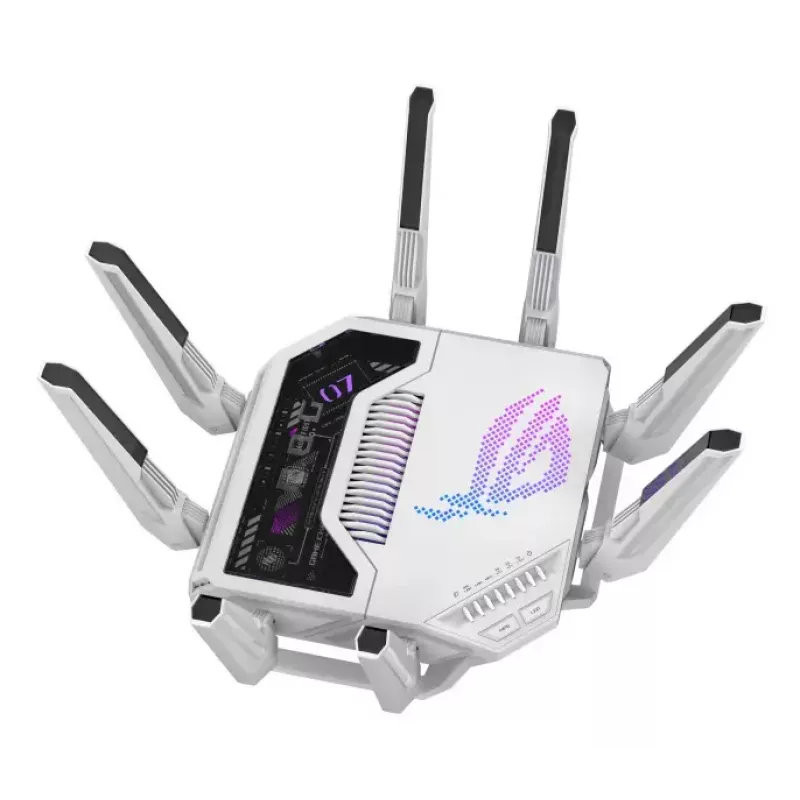 ASUS ROG Rapture GT-BE19000AI belaidis maršrutizatorius 10 Gigabit Ethernet Tri-band (2.4 GHz / 5 GHz / 6 GHz) Baltas