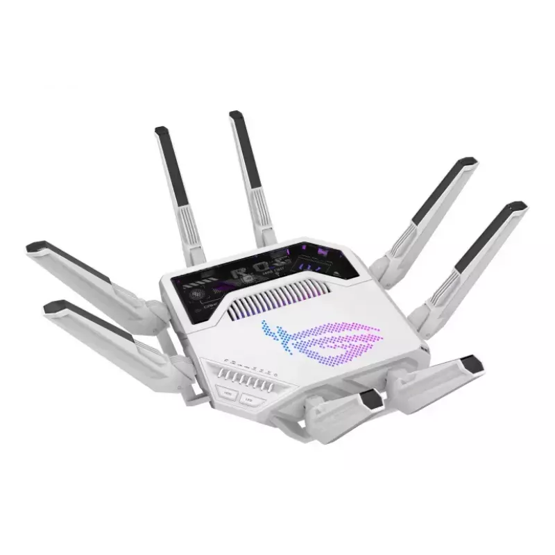 ASUS ROG Rapture GT-BE19000AI belaidis maršrutizatorius 10 Gigabit Ethernet Tri-band (2.4 GHz / 5 GHz / 6 GHz) Baltas