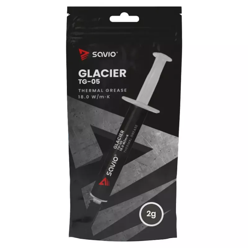 Termopasta SAVIO TG-05 2g — šilumos laidumas 18 W/m·K, 2 ml