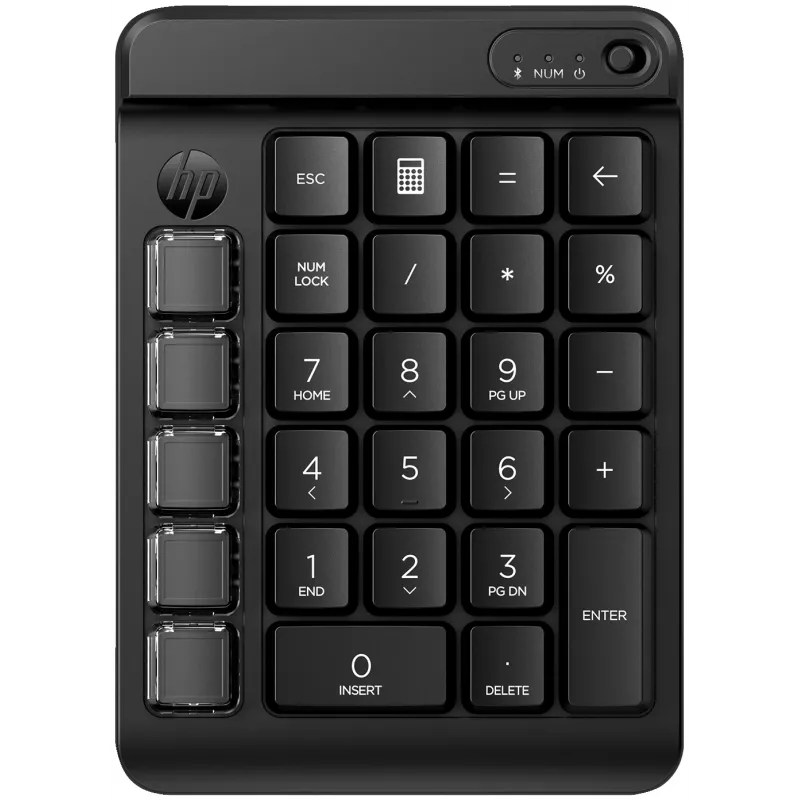 HP 430 Programmable Wireless Keypad, Wireless, Bluetooth, Mechanical, Black