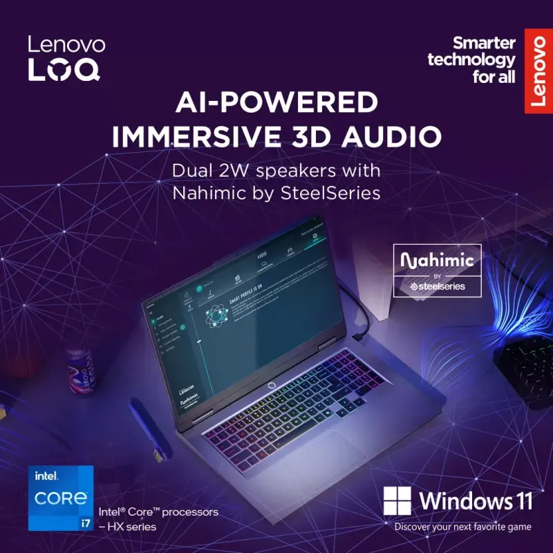 Nešiojamasis kompiuteris Lenovo LOQ 17IRX10 17,3 col. FHD IPS i7-13650HX 16GB DDR5 1TB SSD NVIDIA GeForce RTX 5060 8GB Windows 11 Home Luna Grey