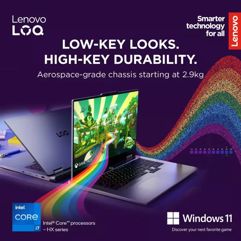 Nešiojamasis kompiuteris Lenovo LOQ 17IRX10 17,3 col. FHD IPS i7-13650HX 16GB DDR5 1TB SSD NVIDIA GeForce RTX 5060 8GB Windows 11 Home Luna Grey