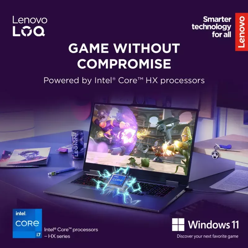 Nešiojamasis kompiuteris Lenovo LOQ 17IRX10 17,3 col. FHD IPS i7-13650HX 16GB DDR5 1TB SSD NVIDIA GeForce RTX 5060 8GB Windows 11 Home Luna Grey