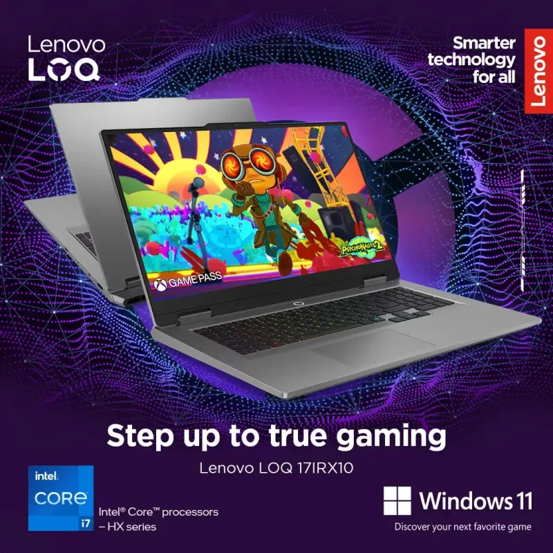 Nešiojamasis kompiuteris Lenovo LOQ 17IRX10 17,3 col. FHD IPS i7-13650HX 16GB DDR5 1TB SSD NVIDIA GeForce RTX 5060 8GB Windows 11 Home Luna Grey