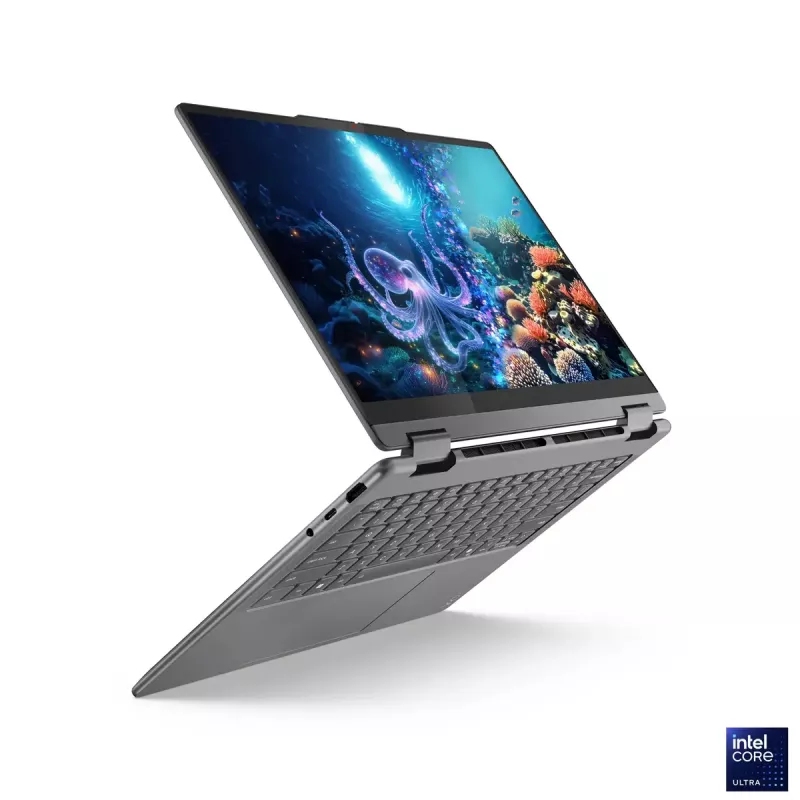 Lenovo Yoga 7 2-in-1 14ILL10 | Luna Grey | 14 colių | OLED | Jutiklinis ekranas | WUXGA | 1920 x 1200 pikselių | Intel Core Ultra 7 | 256V | 16 GB | Prilituota LPDDR5x | Kietojo kūno disko talpa 512 GB | Intel Arc Graphics 140V | Windows 11 Home | 802.11be | Bluetooth versija 5.4 | Klaviatūros kalba anglų | Klaviatūra su apšvietimu | Garantija 24 mėn. | Baterijos garantija 12 mėn.