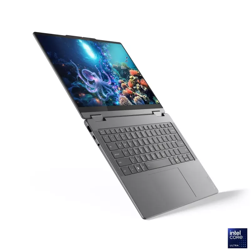 Lenovo Yoga 7 2-in-1 14ILL10 | Luna Grey | 14 colių | OLED | Jutiklinis ekranas | WUXGA | 1920 x 1200 pikselių | Intel Core Ultra 7 | 256V | 16 GB | Prilituota LPDDR5x | Kietojo kūno disko talpa 512 GB | Intel Arc Graphics 140V | Windows 11 Home | 802.11be | Bluetooth versija 5.4 | Klaviatūros kalba anglų | Klaviatūra su apšvietimu | Garantija 24 mėn. | Baterijos garantija 12 mėn.