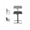 Tiesus žaidimų stalas Huzaro Hero 8.2 Juoda MDF stačiakampis 1200x600 mm, reguliuojamas aukštis 720–1180 mm, 80 kg apkrova