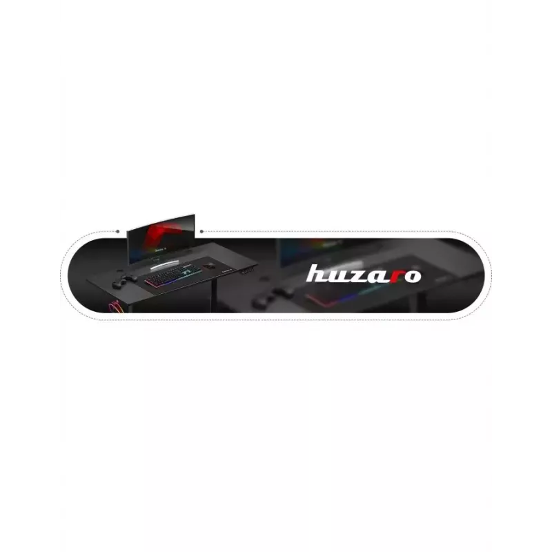 Tiesus žaidimų stalas Huzaro Hero 8.2 Juoda MDF stačiakampis 1200x600 mm, reguliuojamas aukštis 720–1180 mm, 80 kg apkrova