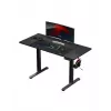 Tiesus žaidimų stalas Huzaro Hero 8.2 Juoda MDF stačiakampis 1200x600 mm, reguliuojamas aukštis 720–1180 mm, 80 kg apkrova