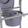 Sulankstomas tualeto krėslas ANTAR su porankiais, dėtuvės dėžute, plieniniu rėmu, reguliuojamu aukščiu 35–50 cm, maksimali apkrova 120 kg, pilkas