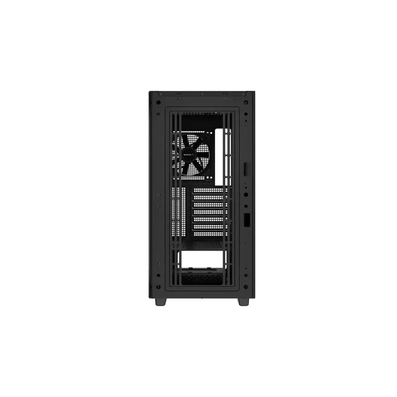 PC korpusas DeepCool CH510 Midi Tower Juoda — grūdintas stiklas, microATX/ATX, palaiko 360 mm priekinius/viršutinius radiatorius, maks. GPU 38 cm, PSU apačioje, 7 išplėtimo lizdai