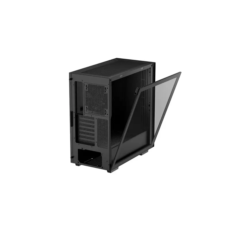 PC korpusas DeepCool CH510 Midi Tower Juoda — grūdintas stiklas, microATX/ATX, palaiko 360 mm priekinius/viršutinius radiatorius, maks. GPU 38 cm, PSU apačioje, 7 išplėtimo lizdai