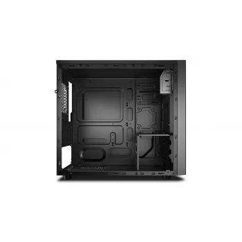 PC korpusas DeepCool Matrexx 30 SI Mini Tower — Micro ATX/Mini-ITX, 3x3,5 col. + 2x2,5 col. lizdai, 25 cm GPU, 15,1 cm CPU aušintuvas, viršutinis maitinimo šaltinis, juodas