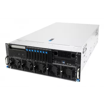 Stovo serveris ASUS ESC8000A-E13 (4U) sidabrinis — LGA 6096, AMD EPYC, DDR5, iki 3 TB, 24 DIMM, 2× CPU, 3200 W maitinimo blokas