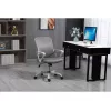 Biuro pasukama kėdė ActiveJet YK507 — paminkštinta sėdynė, tinklinis atlošas, medžiaginiai apmušalai pilka, aukštis 90–100 cm, atlošo plotis 45 cm