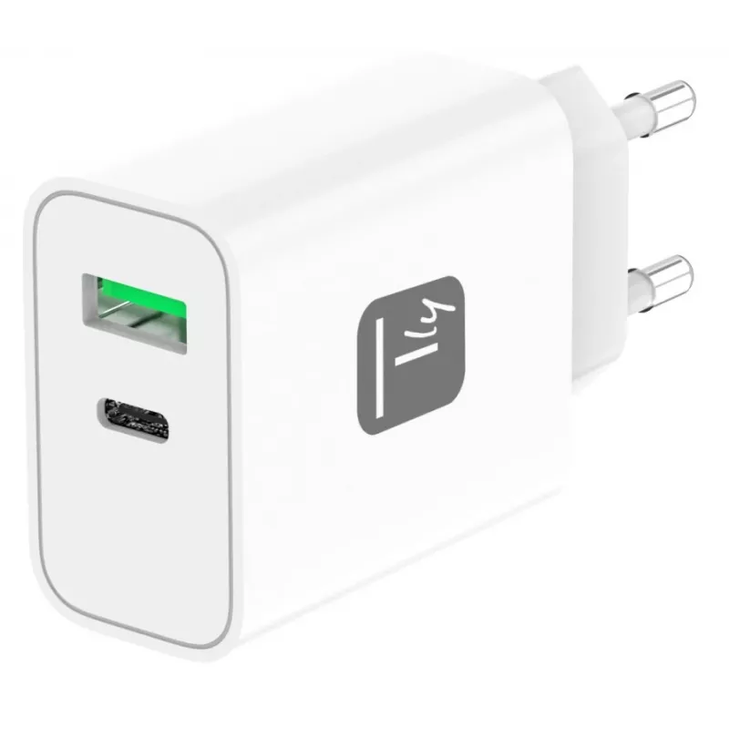 Techly IPW-USB-30WACG mobilusis įkroviklis Universalus Balta AC Greitas įkrovimas Vidinis