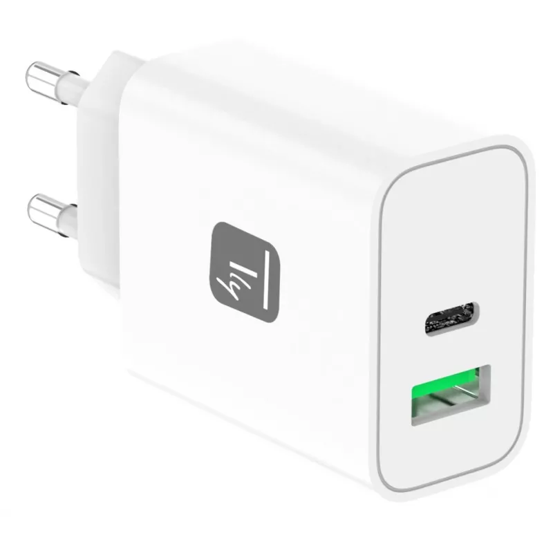 Techly IPW-USB-30WACG mobilusis įkroviklis Universalus Balta AC Greitas įkrovimas Vidinis