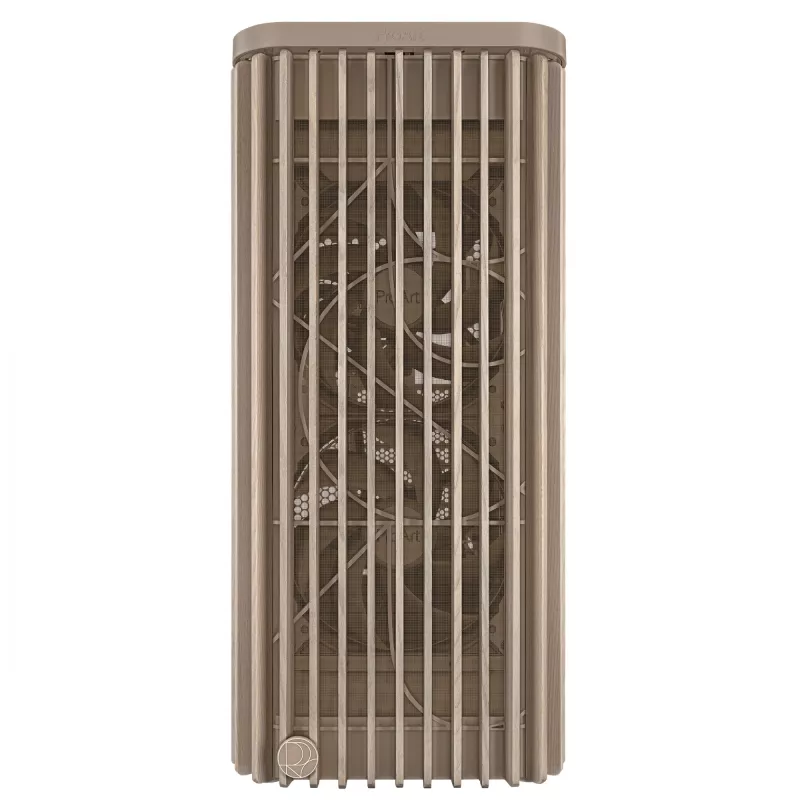 PC korpusas ASUS ProArt PA401 Wood Edition smėlio spalvos — vidutinio dydžio bokštas, metalinis priekinis skydelis