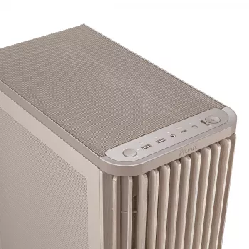 PC korpusas ASUS ProArt PA401 Wood Mesh PWM smėlio spalvos — ATX, mediena, 2×160 mm priekyje, 1×120 mm gale, 2×3,5 colio + 2×2,5 colio lizdai