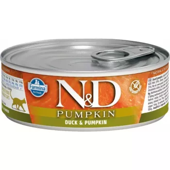 Šlapias kačių maistas Farmina N&D Pumpkin Duck 70 g pakelis, suaugusioms brandžioms katėms, 75% drėgmė, 13% baltymų