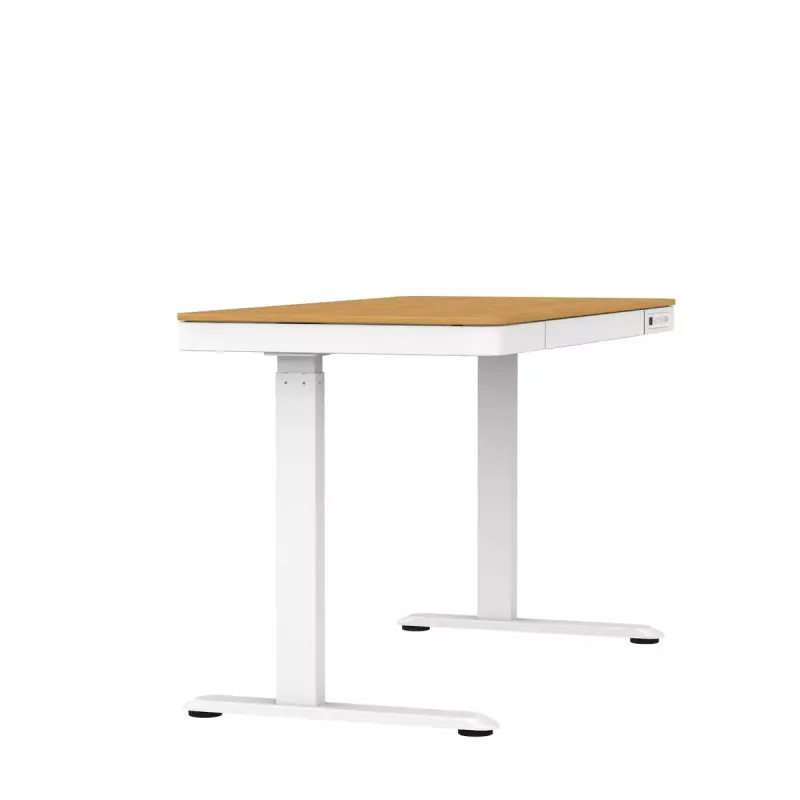 Elektrinis aukščio reguliavimo stalas ActiveJet ET119W-C 140x70 cm — 1 variklis, aukštis 725–1225 mm, balta/ąžuolas