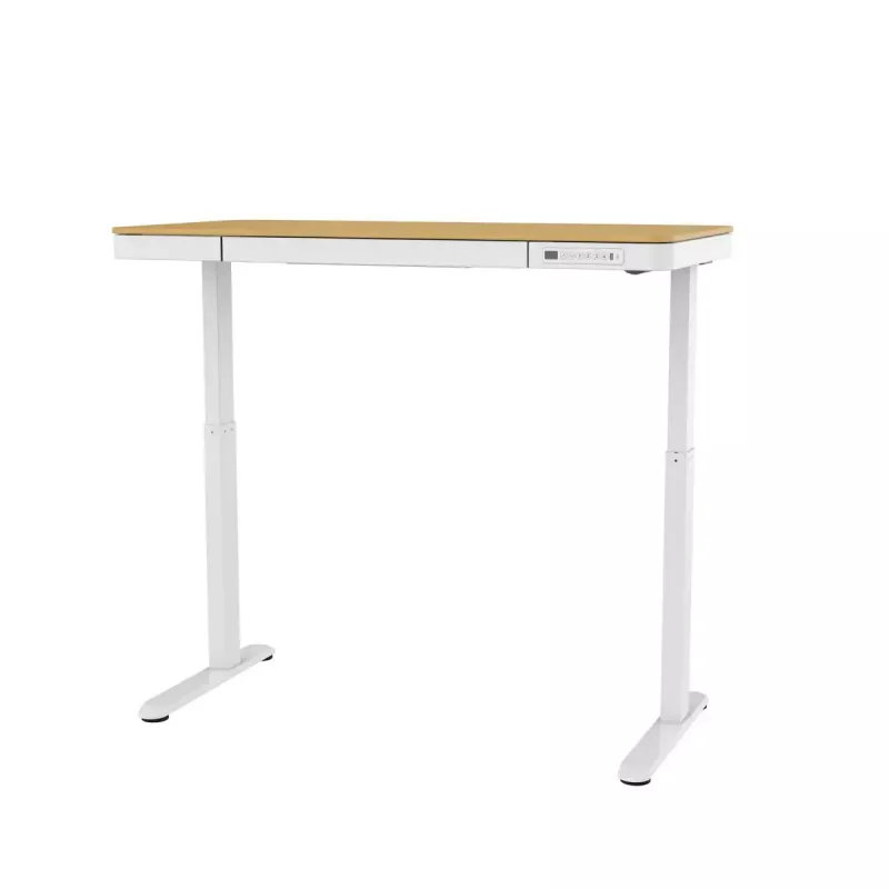 Elektrinis aukščio reguliavimo stalas ActiveJet ET119W-C 140x70 cm — 1 variklis, aukštis 725–1225 mm, balta/ąžuolas
