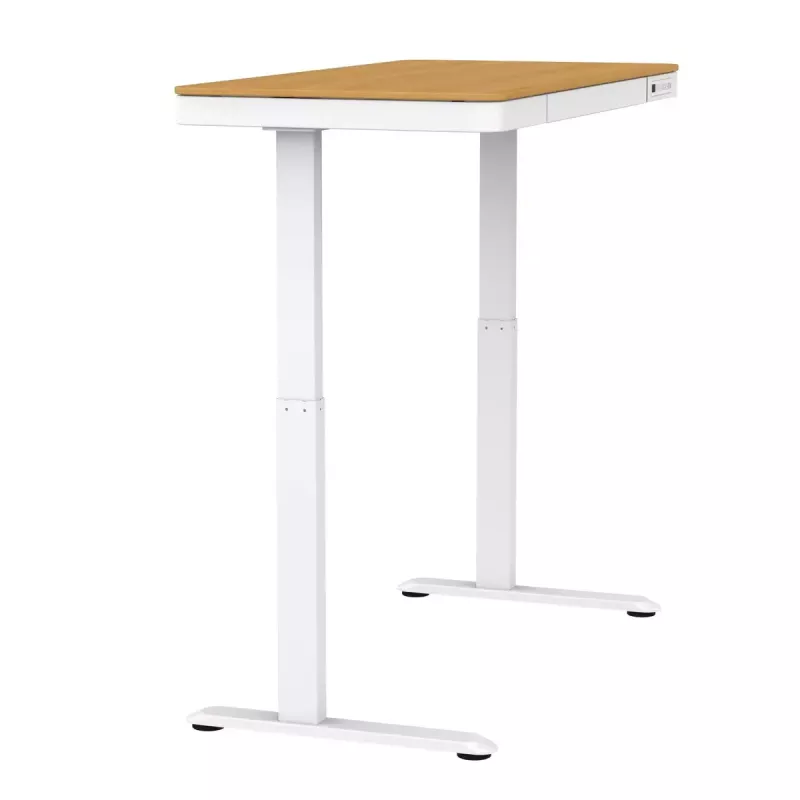 Elektrinis aukščio reguliavimo stalas ActiveJet ET119W-C 140x70 cm — 1 variklis, aukštis 725–1225 mm, balta/ąžuolas
