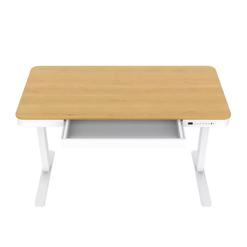 Elektrinis aukščio reguliavimo stalas ActiveJet ET119W-C 140x70 cm — 1 variklis, aukštis 725–1225 mm, balta/ąžuolas