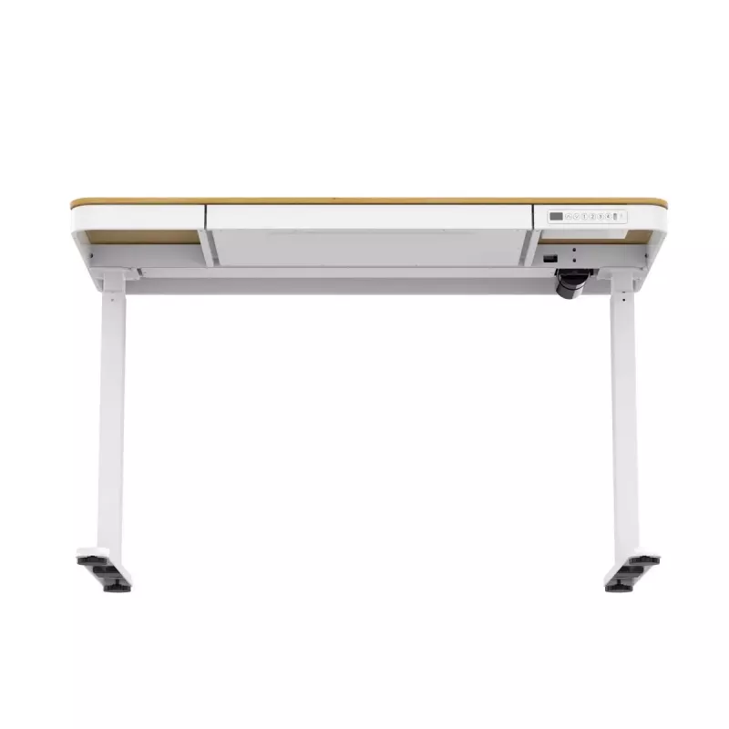 Elektrinis aukščio reguliavimo stalas ActiveJet ET119W-C 140x70 cm — 1 variklis, aukštis 725–1225 mm, balta/ąžuolas