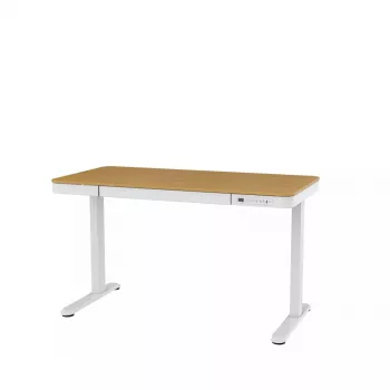 Elektrinis aukščio reguliavimo stalas ActiveJet ET119W-C 140x70 cm — 1 variklis, aukštis 725–1225 mm, balta/ąžuolas