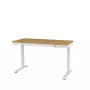 Elektrinis aukščio reguliavimo stalas ActiveJet ET119W-C 140x70 cm — 1 variklis, aukštis 725–1225 mm, balta/ąžuolas