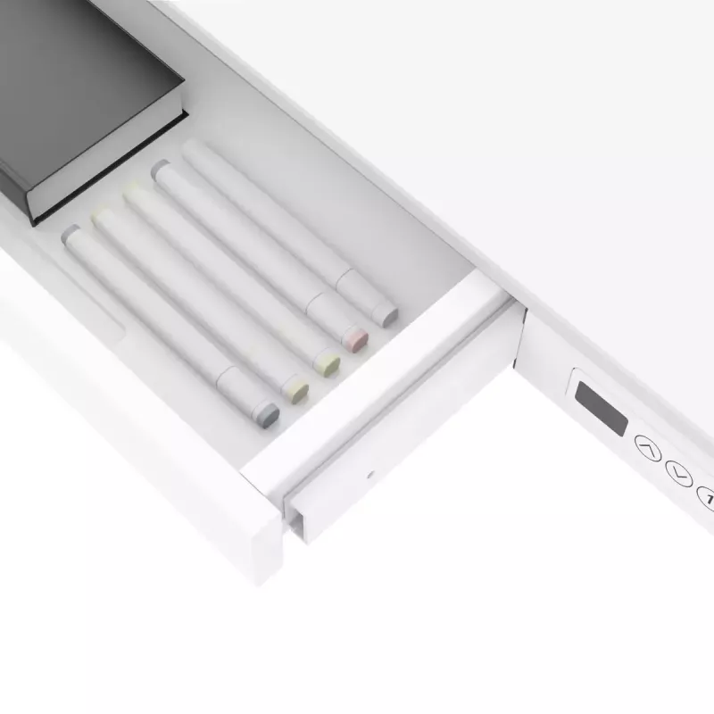 Elektrinis reguliuojamo aukščio stalas ActiveJet ET119W-C, 140x70 cm, eiga 50 cm, apkrova 45 kg, balta