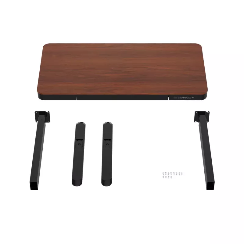 Stalas ActiveJet ET119W-C elektrinis reguliuojamo aukščio stalas 140x70 cm juoda/riešutmedžio spalva su USB-A ir USB-C prievadais