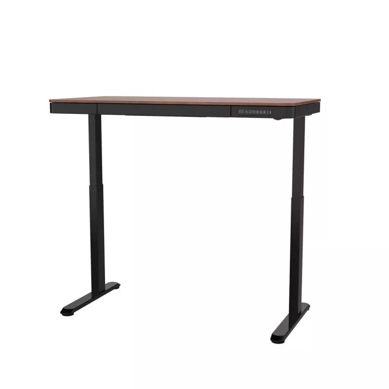Stalas ActiveJet ET119W-C elektrinis reguliuojamo aukščio stalas 140x70 cm juoda/riešutmedžio spalva su USB-A ir USB-C prievadais