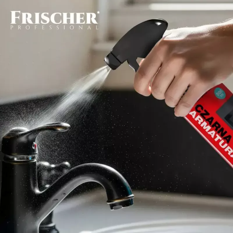 Valiklis FRISCHER Frischer juodų jungiamųjų detalių valiklis 0,5 L purškiamas butelis, skirtas juodoms jungiamosioms detalėms