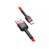 USB-A – USB-C laidas Baseus Cafule — USB 2.0 A→C, QC3.0 įkrovimo palaikymas, nailono pynė, raudona