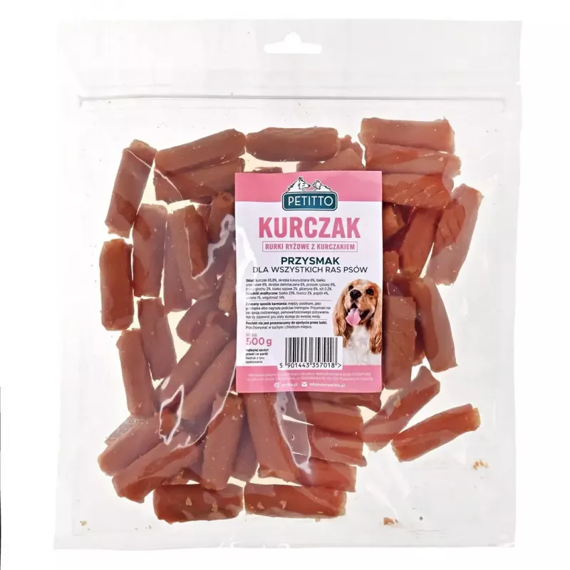 Šunų skanėstas PETITTO ryžių lazdelės su vištiena 500 g