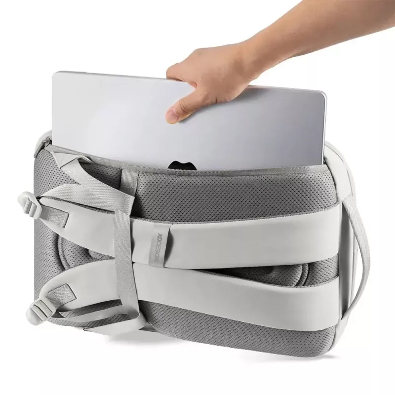 Kuprinė XDDESIGN Air P706.3219 — Pilka, 15 L, nešiojamojo kompiuterio skyrius iki 15,6 col., užrakinamas pagrindinis slankiklis