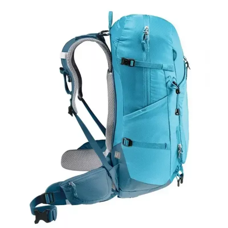 Kuprinė DEUTER Trail PRO 31 SL — moteriška žygių kuprinė, 31 l, lengva, patvari, mėlyna