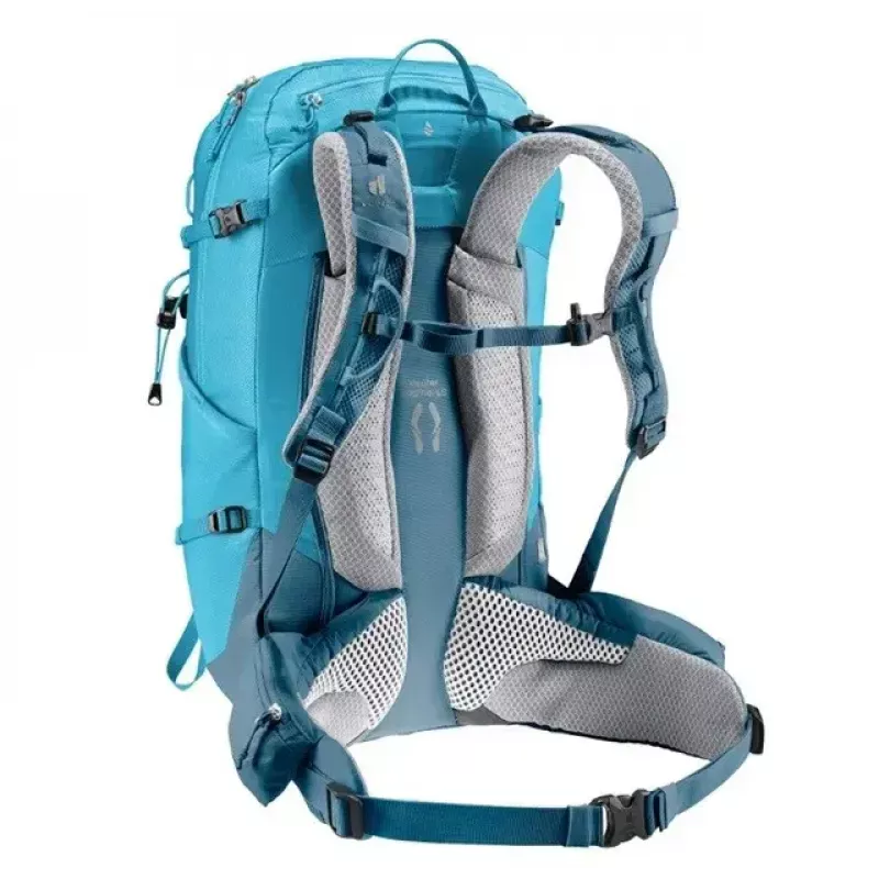 Kuprinė DEUTER Trail PRO 31 SL — moteriška žygių kuprinė, 31 l, lengva, patvari, mėlyna