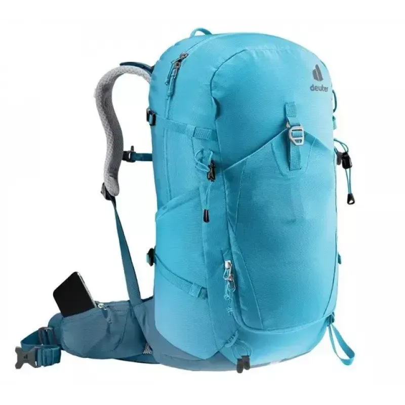 Kuprinė DEUTER Trail PRO 31 SL — moteriška žygių kuprinė, 31 l, lengva, patvari, mėlyna