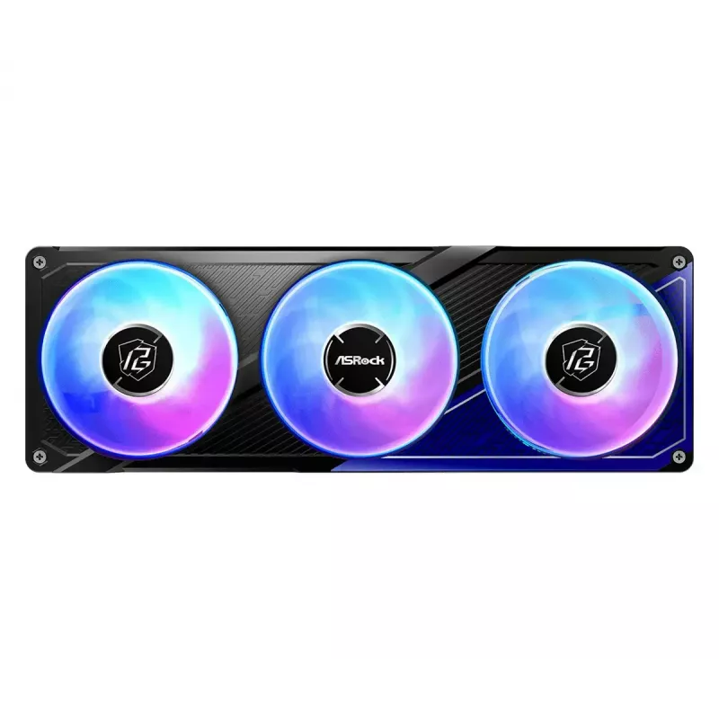 Skysčio aušinimo rinkinys ASRock Phantom Gaming 360 LCD — 120 mm ventiliatoriai, LGA1700/AM5/AM4, juoda
