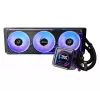 Skysčio aušinimo rinkinys ASRock Phantom Gaming 360 LCD — 120 mm ventiliatoriai, LGA1700/AM5/AM4, juoda