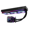 Skysčio aušinimo rinkinys ASRock Phantom Gaming 360 LCD — 120 mm ventiliatoriai, LGA1700/AM5/AM4, juoda