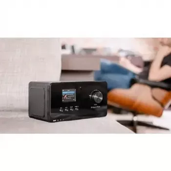 Internet radijas Krüger&Matz KM0816.1 — juodas, Bluetooth 5.2, FM, 2×7 W, 430 išankstinių stočių, nuotolinis valdymas, 3,5 mm ausinės