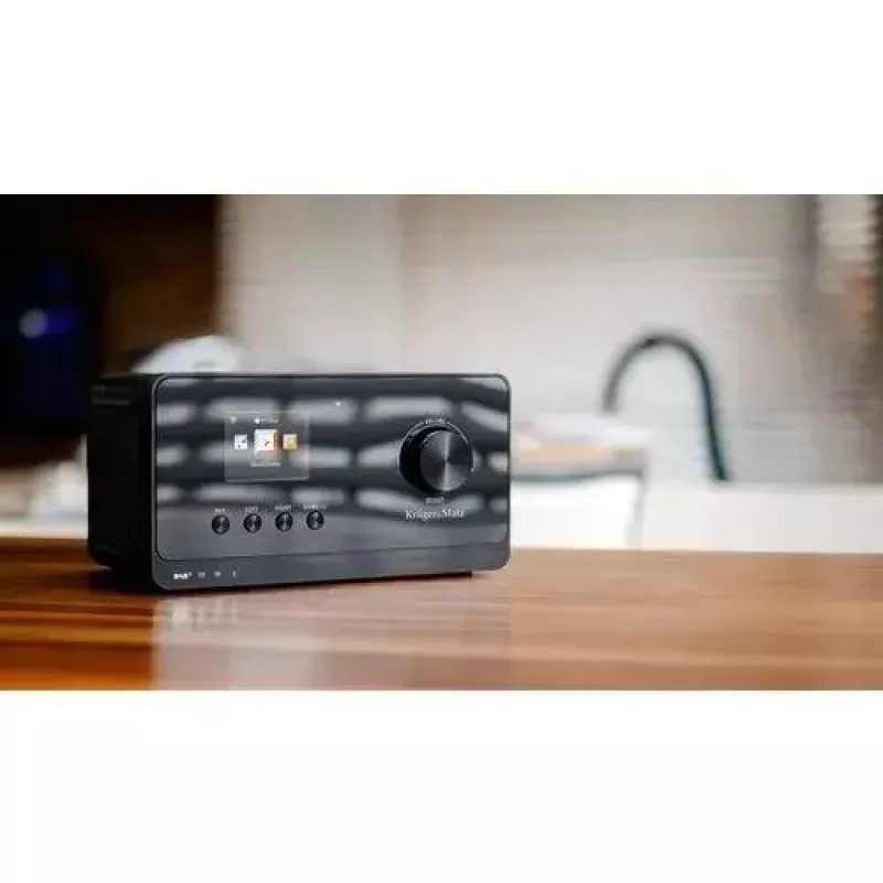 Internet radijas Krüger&Matz KM0816.1 — juodas, Bluetooth 5.2, FM, 2×7 W, 430 išankstinių stočių, nuotolinis valdymas, 3,5 mm ausinės