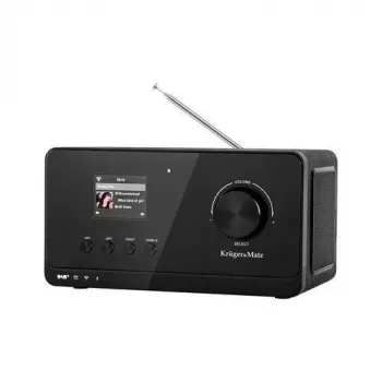 Internet radijas Krüger&Matz KM0816.1 — juodas, Bluetooth 5.2, FM, 2×7 W, 430 išankstinių stočių, nuotolinis valdymas, 3,5 mm ausinės