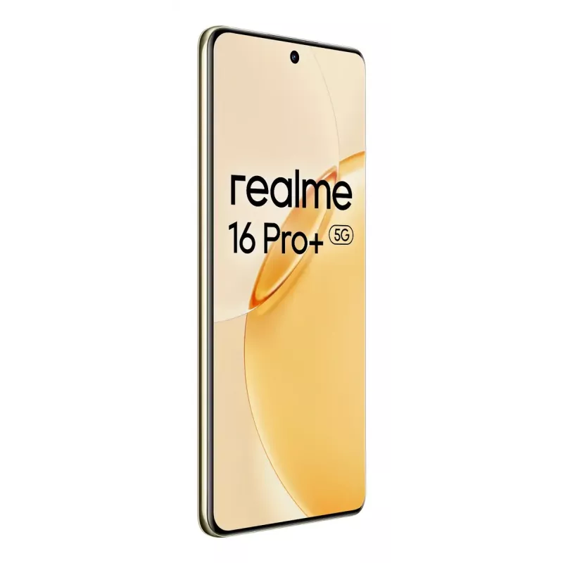 Išmanusis telefonas REALME realme 16 Pro+ — 6,8 colio (17,3 cm) 1280×2800, Snapdragon 7 Gen 4, 12 GB RAM, 512 GB, 200 MP, 7000 mAh, auksinis